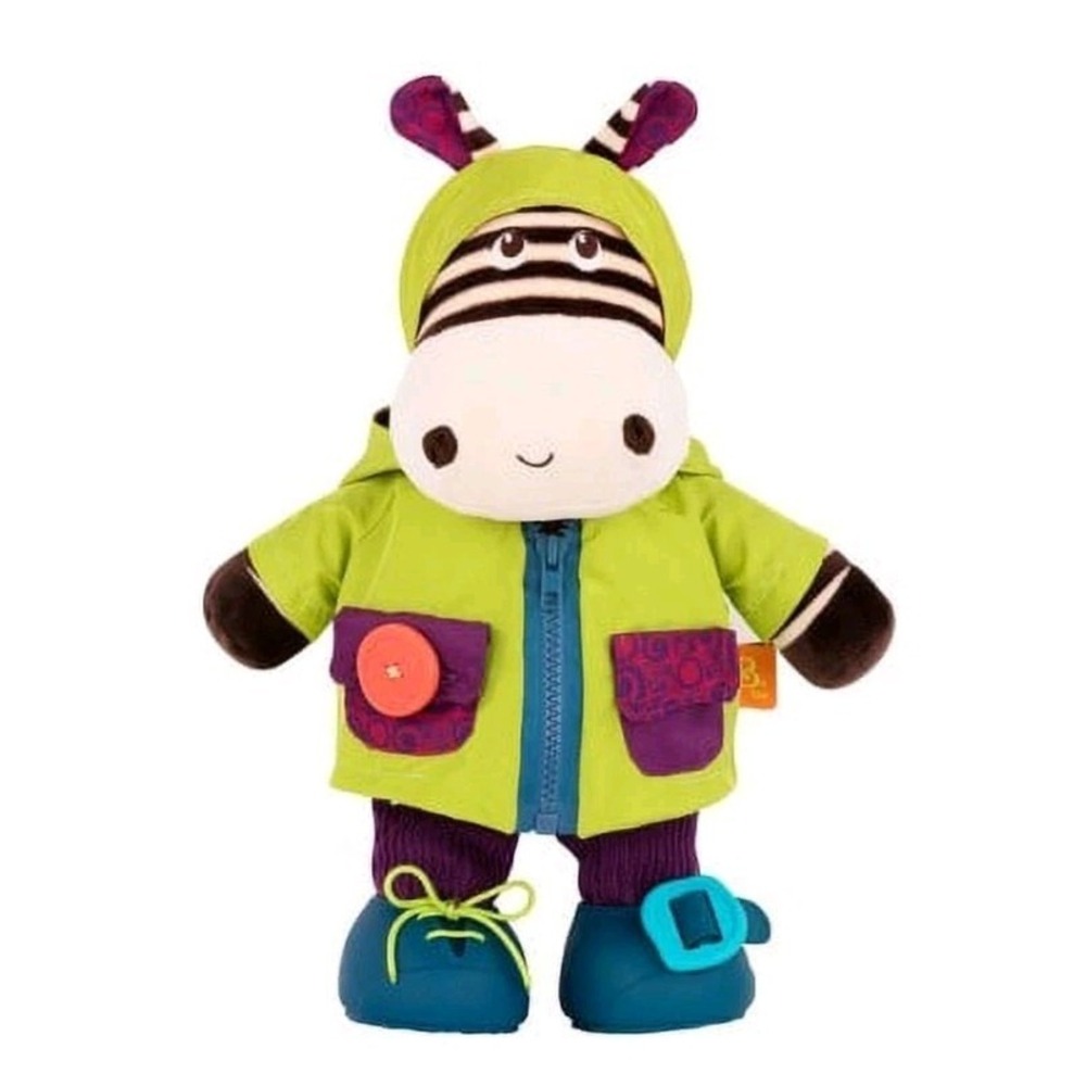 B. toys Interactive Plush Zebra Giggly Zippies Sensory Toy - Zebb-‎ Gently Used